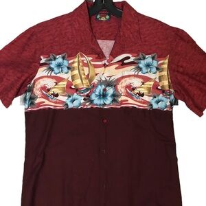 Hawaiian Red Floral Men's Shirt
